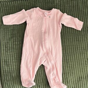Pink Ribbed Carters zip up sleeperOne Piece